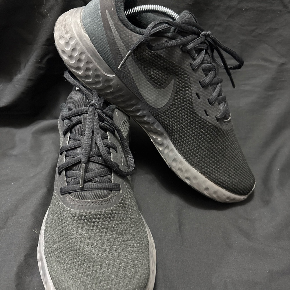 Nike Revolution Black and Gray Athletic Sneakers